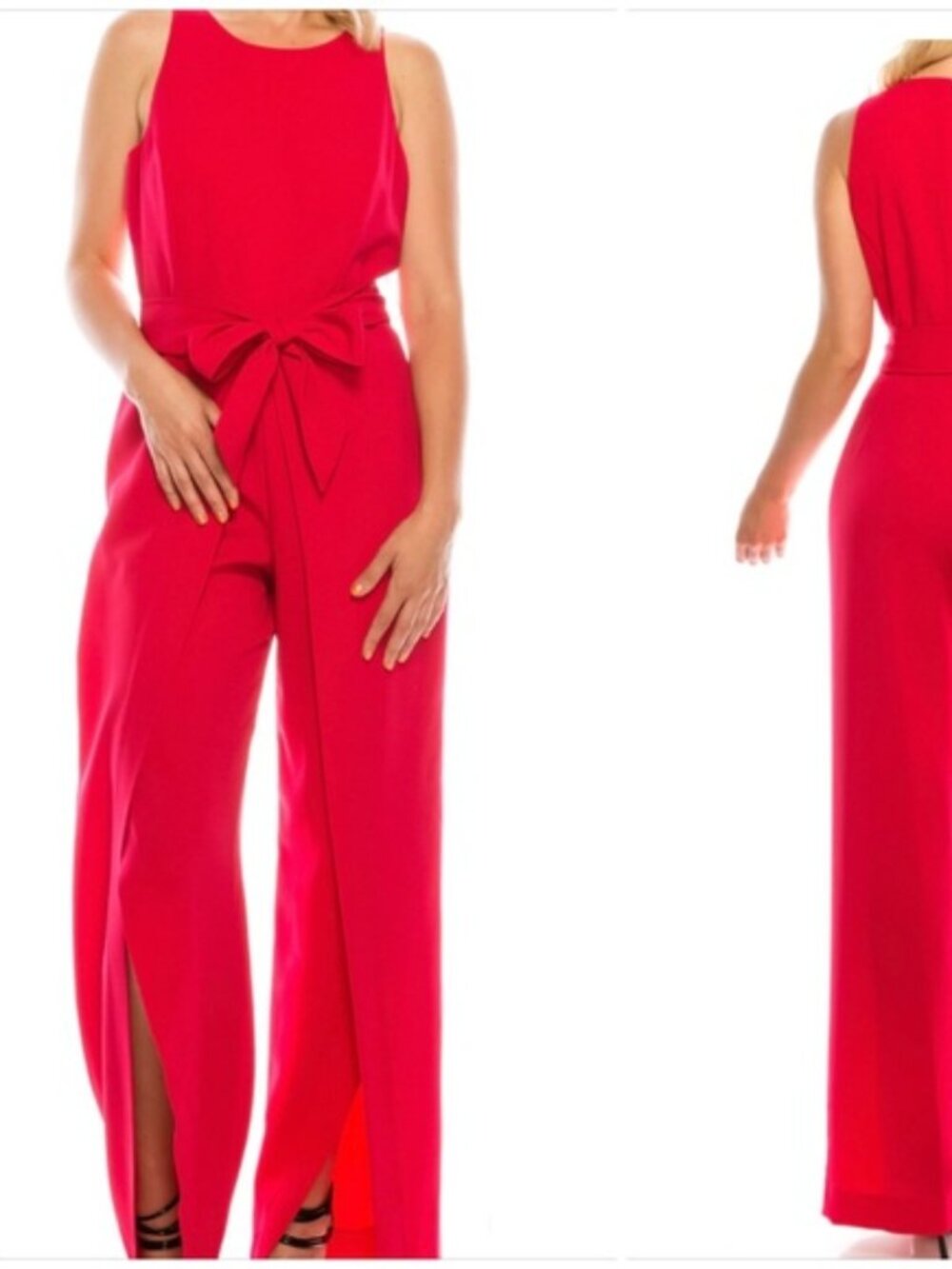 Nine West Sleeveless Red Jumpsuit